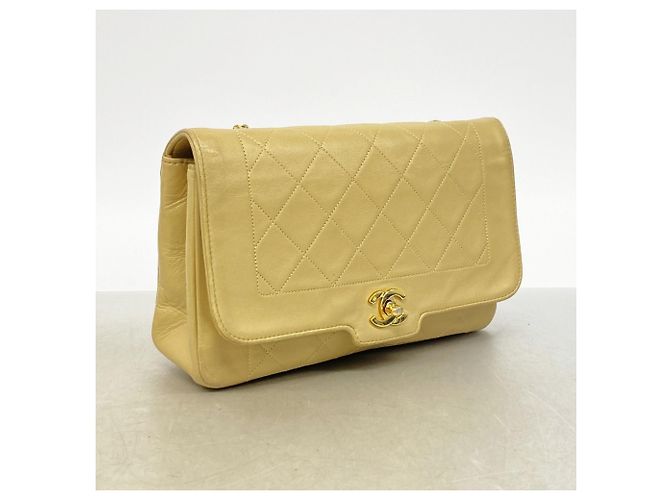 Borsa a Spalla con Catena Chanel Diana Beige - vista 2