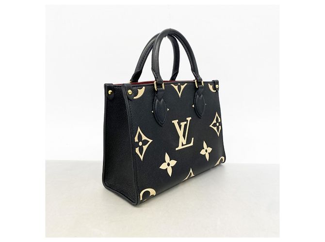 Borsa Louis Vuitton Monogram Empreinte OnTheGo PM Nero Beige - vista 2