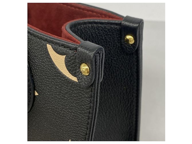 Borsa Louis Vuitton Monogram Empreinte OnTheGo PM Nero Beige - vista 7