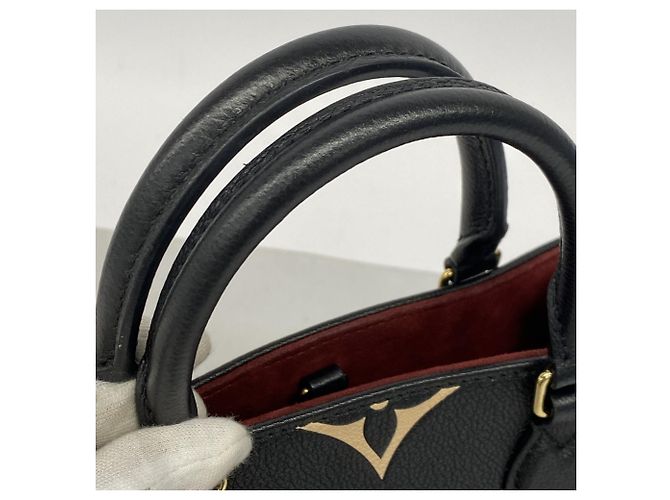 Borsa Louis Vuitton Monogram Empreinte OnTheGo PM Nero Beige - vista 8
