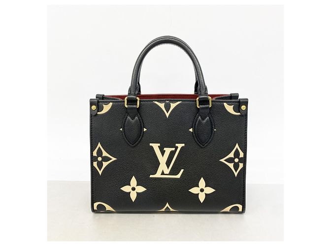 Borsa Louis Vuitton Monogram Empreinte OnTheGo PM Nero Beige - vista 9