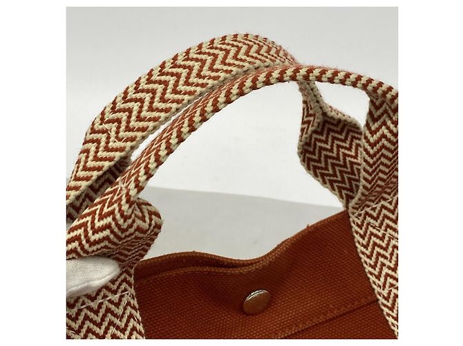 Hermès Borsa in tela Hermes Cannes PM Arancione - vista 7