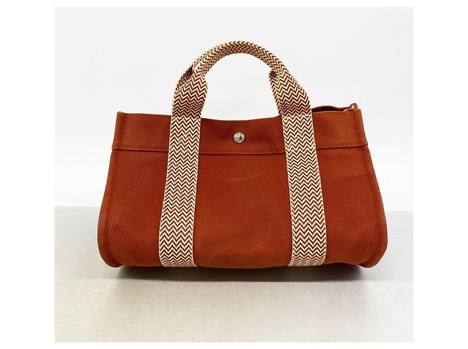 Hermès Borsa in tela Hermes Cannes PM Arancione - vista 8