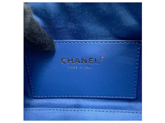 Borsa a Spalla Chanel Matelassé Chain Blu - vista 14