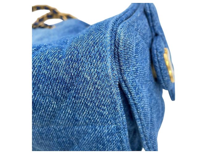 Borsa a Spalla Chanel Matelassé Chain Blu - vista 7