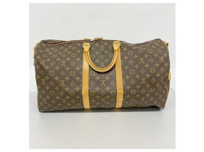 Louis Vuitton Boston Monogram Keepall Bandoulière 55 Marrone - vista 12