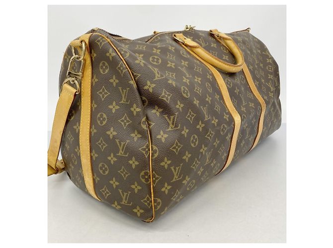 Louis Vuitton Boston Monogram Keepall Bandoulière 55 Marrone - vista 2