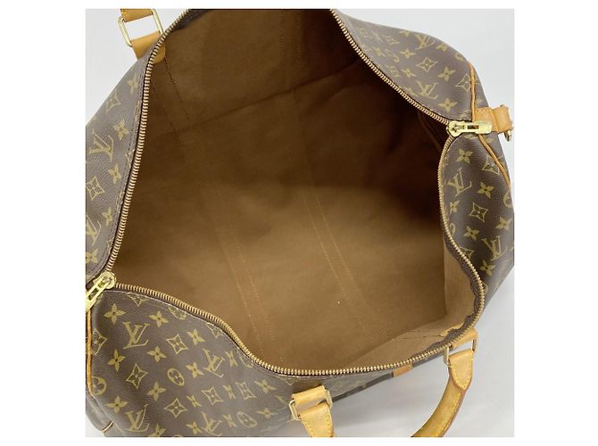 Louis Vuitton Boston Monogram Keepall Bandoulière 55 Marrone - vista 4
