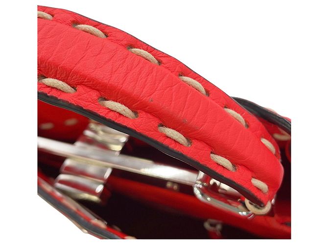 Fendi Mini Peekaboo Lederhandtasche Orange - Ansicht 16