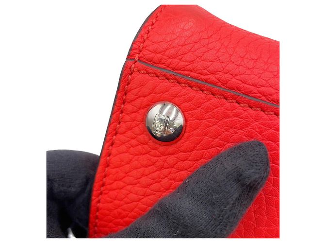Fendi Mini Peekaboo Lederhandtasche Orange - Ansicht 17