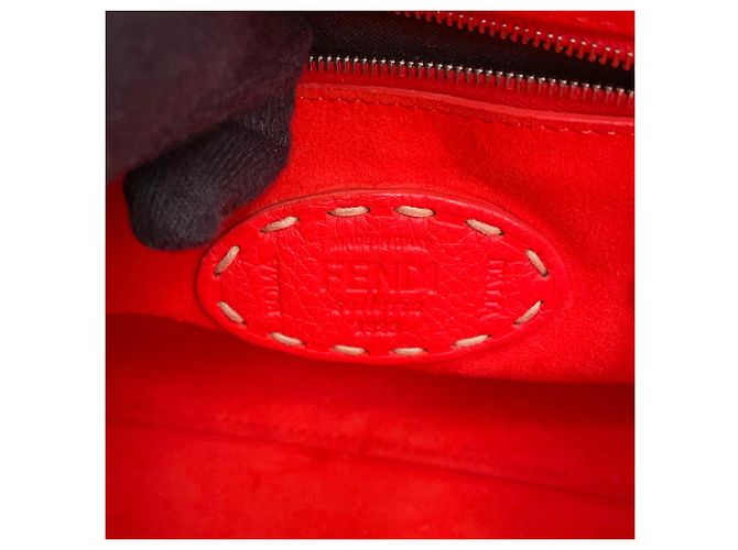 Fendi Mini Peekaboo Lederhandtasche Orange - Ansicht 19