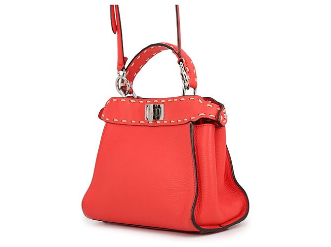 Fendi Mini Peekaboo Lederhandtasche Orange - Ansicht 2