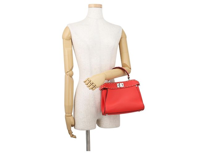 Fendi Mini Peekaboo Lederhandtasche Orange - Ansicht 4