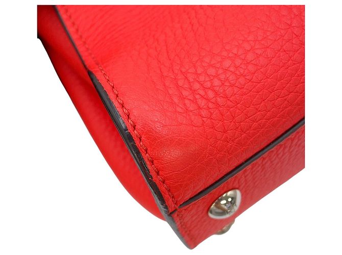 Fendi Mini Peekaboo Lederhandtasche Orange - Ansicht 9