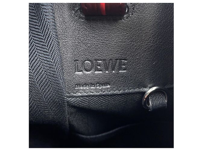Borsa a mano in pelle Loewe Hammock Small Nero Rosso - vista 16