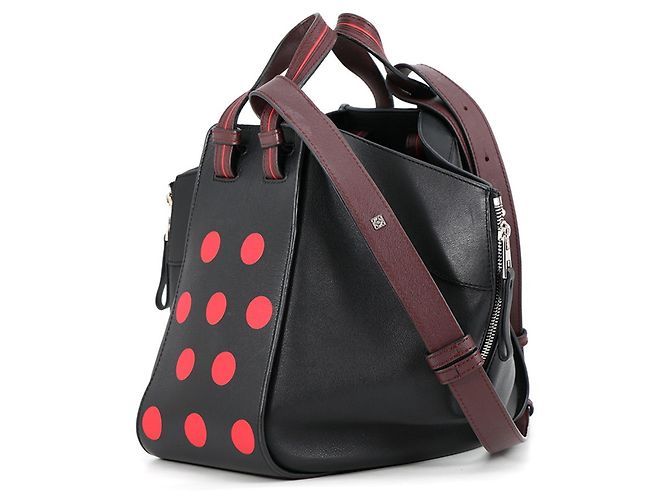 Borsa a mano in pelle Loewe Hammock Small Nero Rosso - vista 2