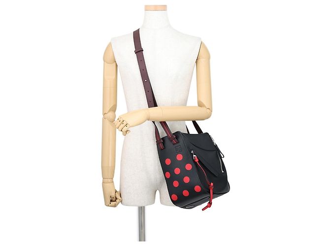 Borsa a mano in pelle Loewe Hammock Small Nero Rosso - vista 5