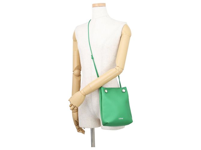 Borsa a Spalla Loewe Pebble Pouch Verde - vista 4
