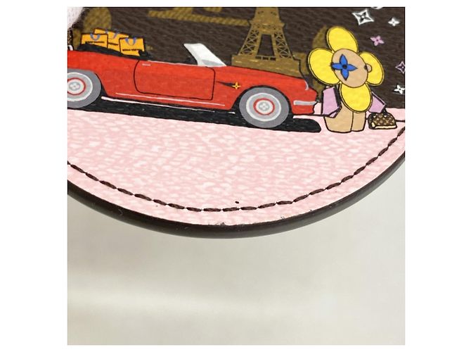 Portachiavi Louis Vuitton Monogram Porteclair Lustré Vivienne Marrone - vista 3