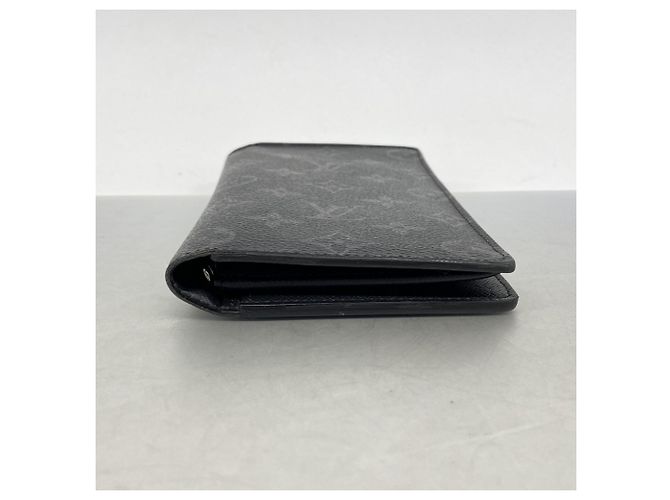 Louis Vuitton Monogram Eclipse Portefeuille Brazza Long Wallet M61697 Nero - vista 2