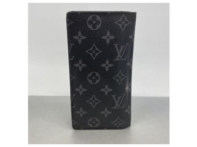 Louis Vuitton Monogram Eclipse Portefeuille Brazza Long Wallet M61697 Nero - vista 9