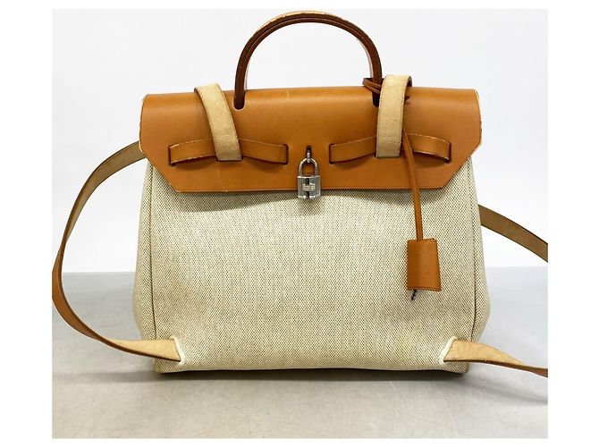 Hermès Zaino Hermes Herbag Ad PM in Natural - vista 12