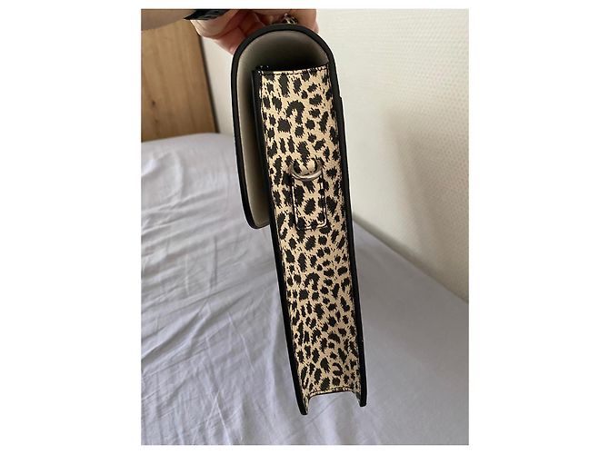Céline Borsa Cartella in pelle stampa leopardata Nero Bianco Stampa leopardo - vista 4