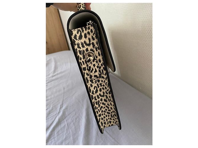 Céline Borsa Cartella in pelle stampa leopardata Nero Bianco Stampa leopardo - vista 5