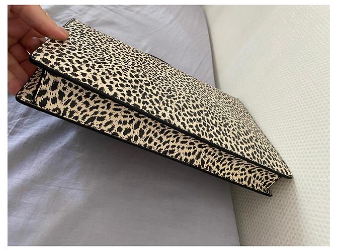 Céline Borsa Cartella in pelle stampa leopardata Nero Bianco Stampa leopardo - vista 6