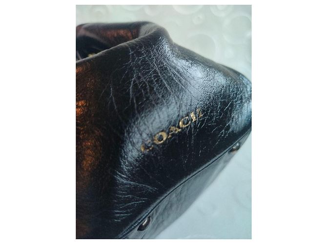 Coach Borsa Satchel in pelle nera Nero - vista 14