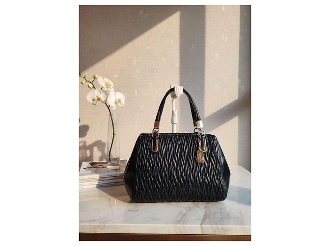 Coach Borsa Satchel in pelle nera Nero - vista 3