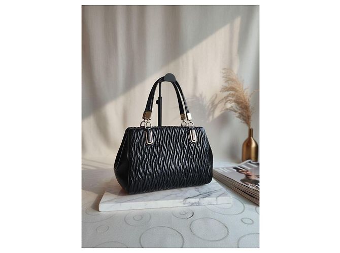 Coach Borsa Satchel in pelle nera Nero - vista 4