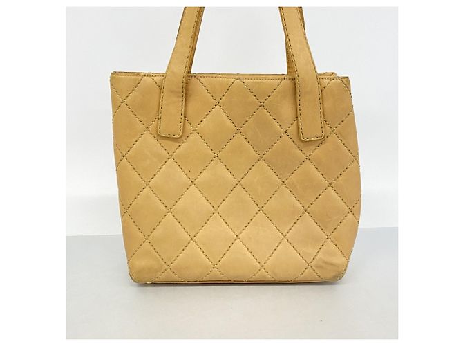 Borsa Tote Chanel in agnello beige - vista 11
