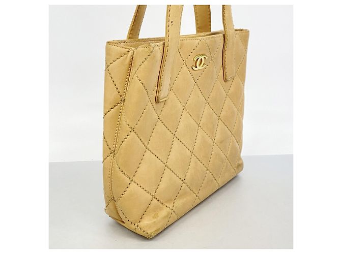 Borsa Tote Chanel in agnello beige - vista 2