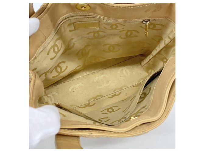 Borsa Tote Chanel in agnello beige - vista 4