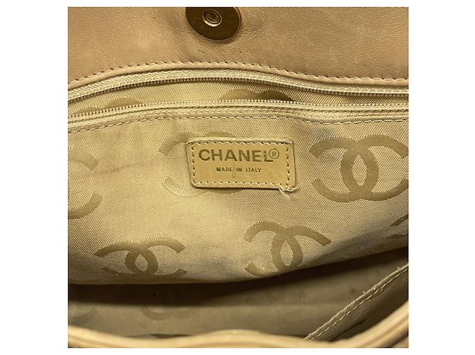 Borsa Tote Chanel in agnello beige - vista 5