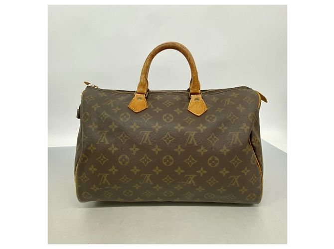Borsa Louis Vuitton Monogram Speedy 35 Marrone - vista 11