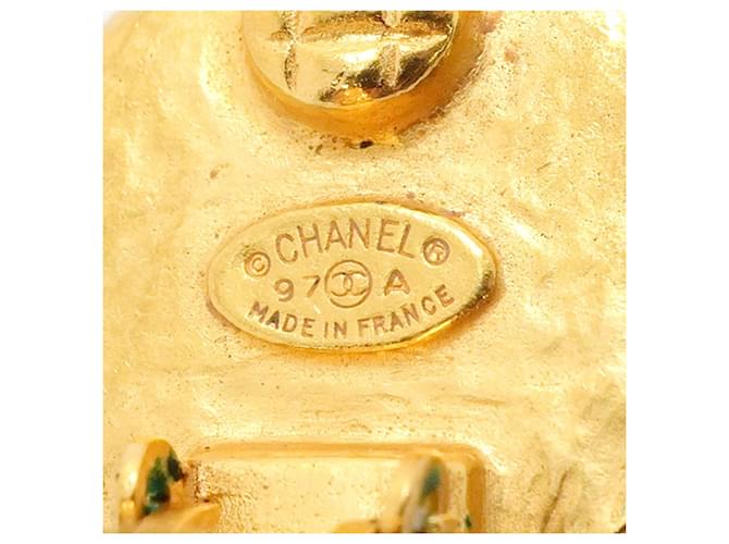 Orecchini a clip Chanel Oro e Grigio Marrone D'oro - vista 4