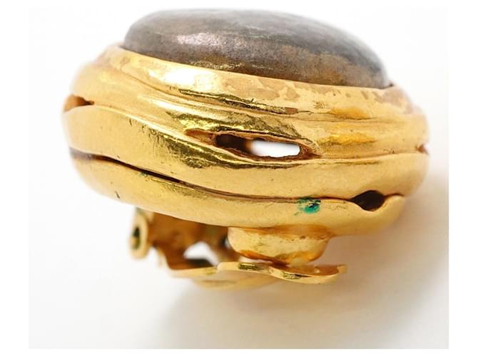 Orecchini a clip Chanel Oro e Grigio Marrone D'oro - vista 6