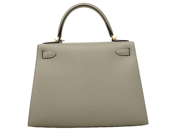 Hermès Borsa Hermes Kelly 28 in pelle Epsom grigia Marrone - vista 17