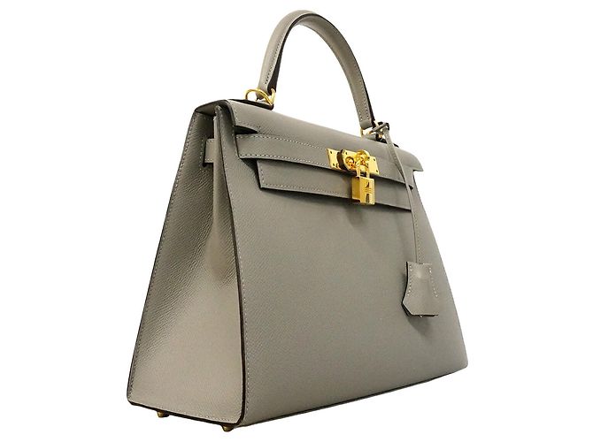 Hermès Borsa Hermes Kelly 28 in pelle Epsom grigia Marrone - vista 2