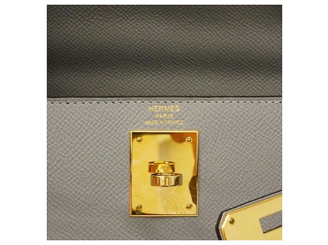 Hermès Borsa Hermes Kelly 28 in pelle Epsom grigia Marrone - vista 5