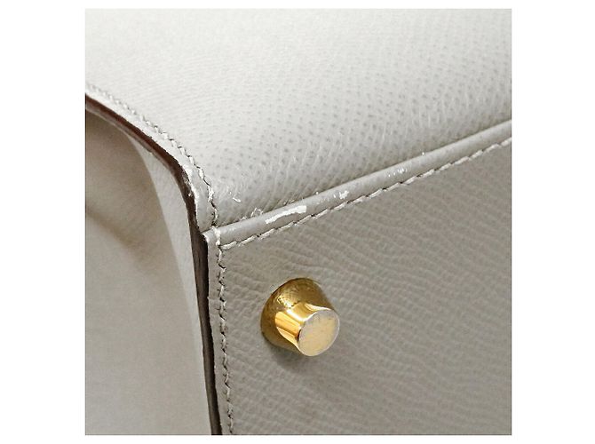 Hermès Borsa Hermes Kelly 28 in pelle Epsom grigia Marrone - vista 6