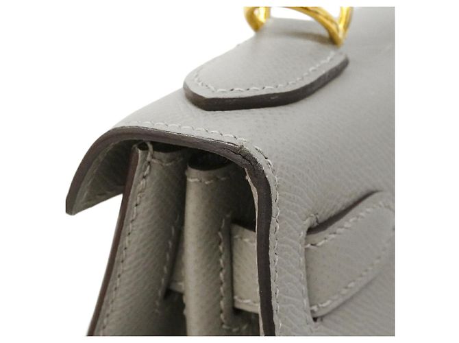 Hermès Borsa Hermes Kelly 28 in pelle Epsom grigia Marrone - vista 9