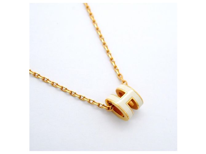 Hermès Collar Hermes Mini Pop H Blanco Dorado - vista 2