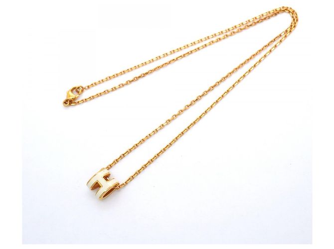 Hermès Collar Hermes Mini Pop H Blanco Dorado - vista 3
