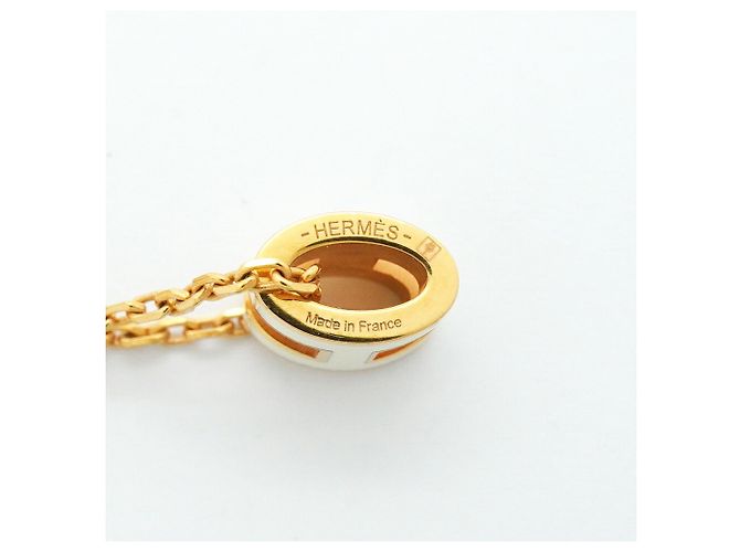 Hermès Collar Hermes Mini Pop H Blanco Dorado - vista 5