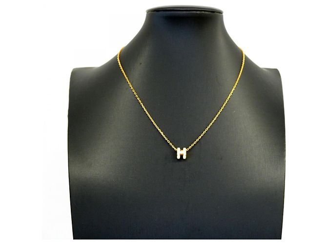 Hermès Collar Hermes Mini Pop H Blanco Dorado - vista 6