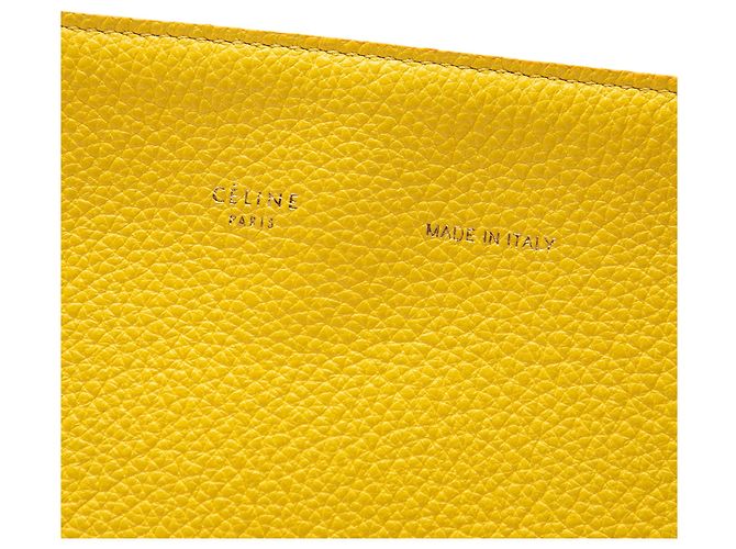 Céline Borsa Tote Phantom in pelle di vitello granulata gialla di Celine, piccola Giallo - vista 5