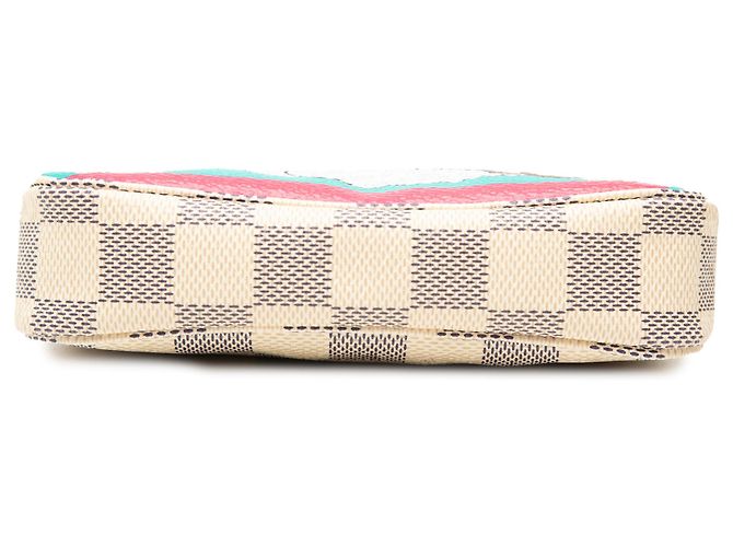 Louis Vuitton White Damier Azur Evasion Mini Pochette Accessoires Bianco - vista 3